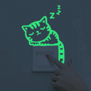Svítící nálepky nad vypínač - kočička