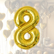 Nafukovací balónky čísla maxi zlaté - 8