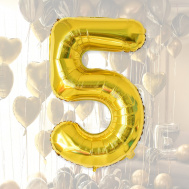 Nafukovací balónky čísla maxi zlaté - 5