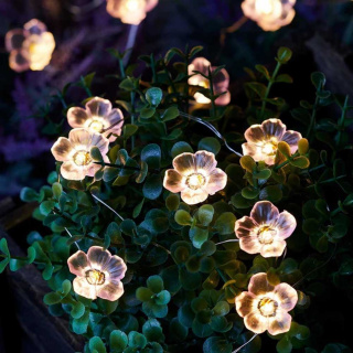 Solární světelný řetěz - květiny