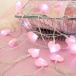 LED světelný řetěz - růžová srdce