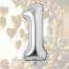 Nafukovací balónky čísla maxi stříbrné - 1